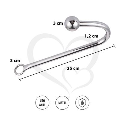 Anal Hook dilatador anal metalico con 1 bola